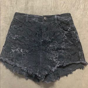 Free people embroidered denim shorts